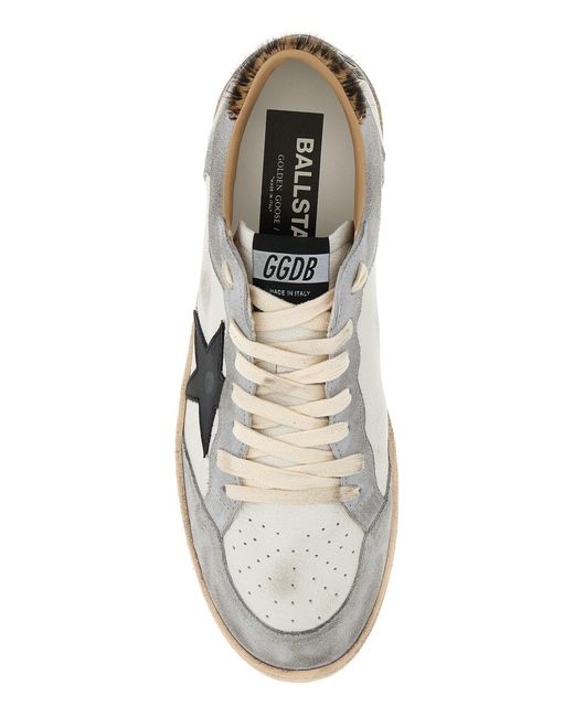 Golden Goose Deluxe Brand White Deluxe Brand Two-Tone Leather And Suede Ball Star Sneakers for men