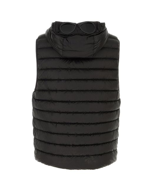 C P Company Black Nylon Sleeveless Down Jacket for men