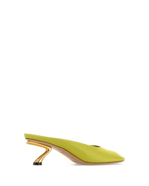 Ferragamo Yellow Slip On Pumps
