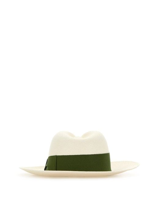 Frescobol Carioca Green White Straw Rafael Hat for men