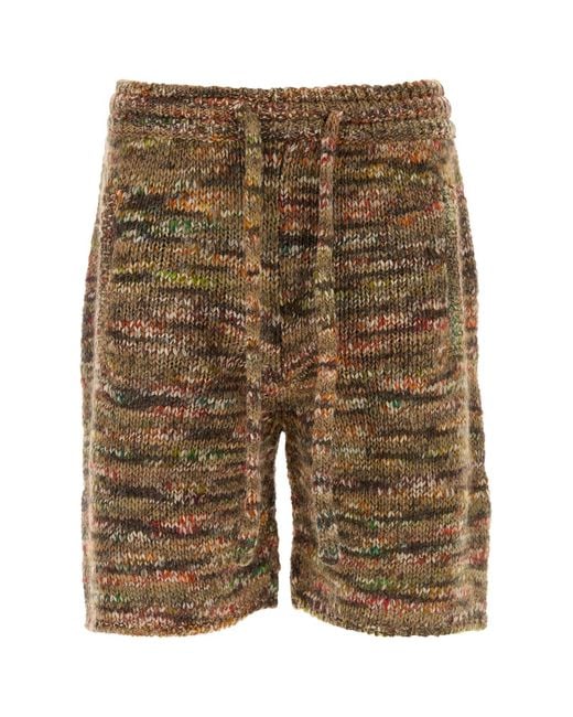 Alanui Brown Knitted Shorts for men
