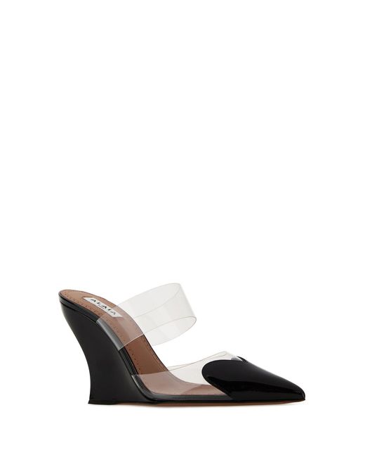 Alaïa Black Le Coeur Wedges Mules
