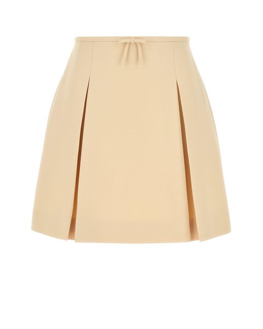 Gonna in crepe couture crema di Valentino Garavani in Natural