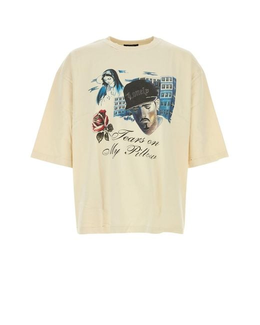 Willy Chavarria Multicolor Ivory Cotton Oversize Tears On My Pillow T-shirt for men