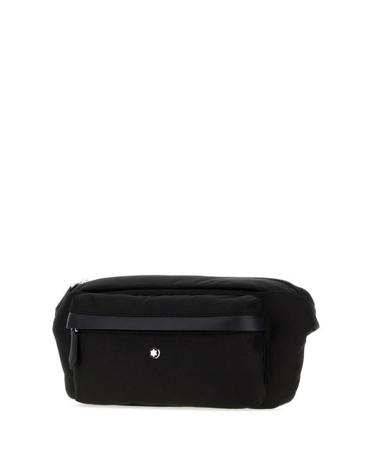 Montblanc Black Canvas Belt Bag for men