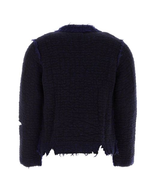 NAMACHEKO Blue Two-tone Wool Blend Sweater for men