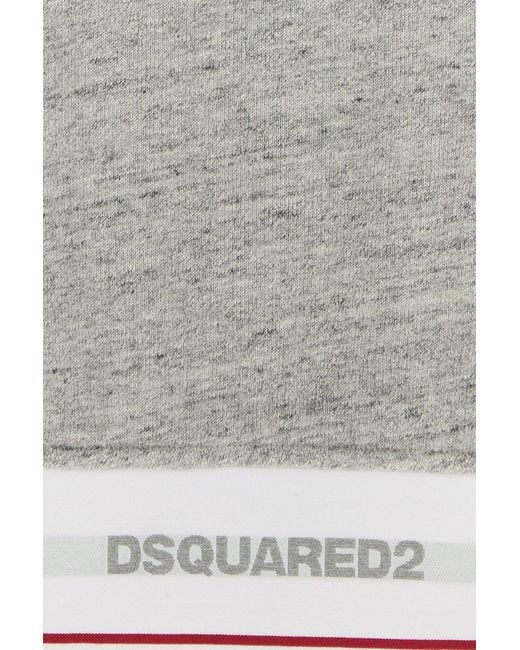 DSquared² Gray Melange Cotton Oversize Sweatshirt