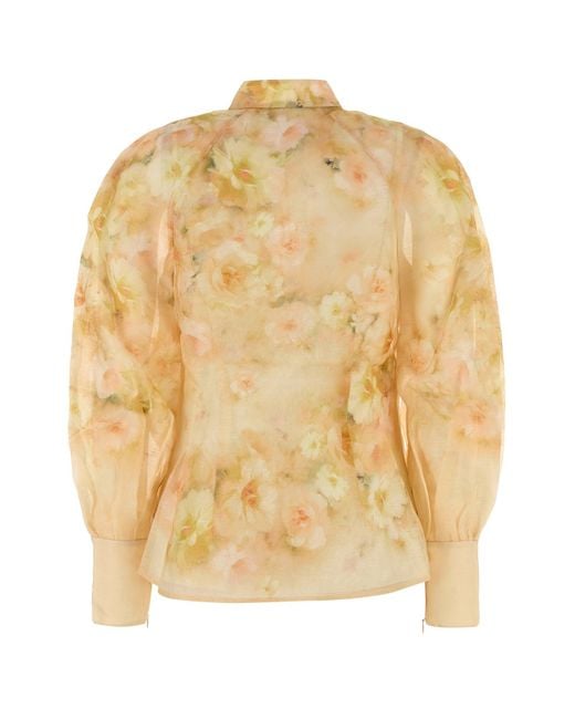 CRUSH BUTTONED BLOUSE di Zimmermann in Metallic