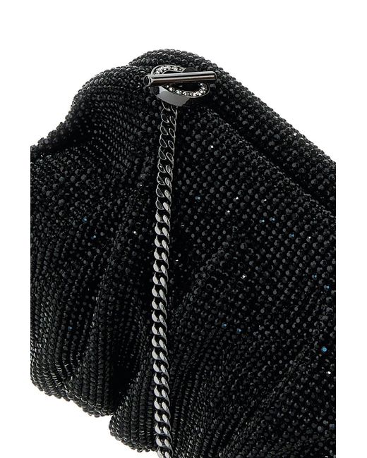 Benedetta Bruzziches Black Rhinestones Knit Venus La Grande Clutch