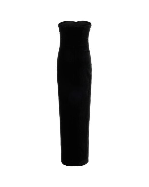Alessandra Rich Black Velvet Evening Dress With Bows