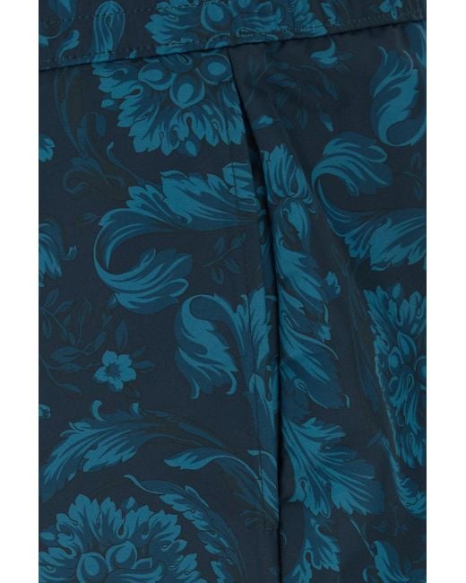 Versace Blue Printed Polyester Swimming Shorts for men