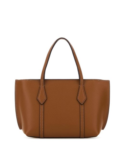 Borsa a mano Perry mini in pelle biscotto di Tory Burch in Brown