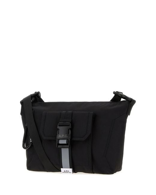 A.P.C. Black Canvas Trek Crossbody Bag for men