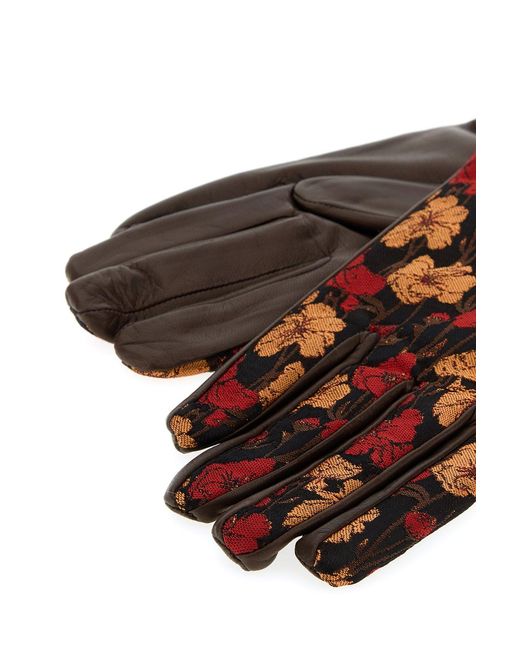 Dries Van Noten Red Cotton And Leather Gloves for men