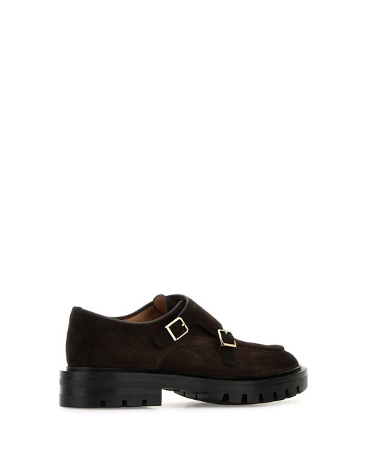 Santoni Black Suede Loafers