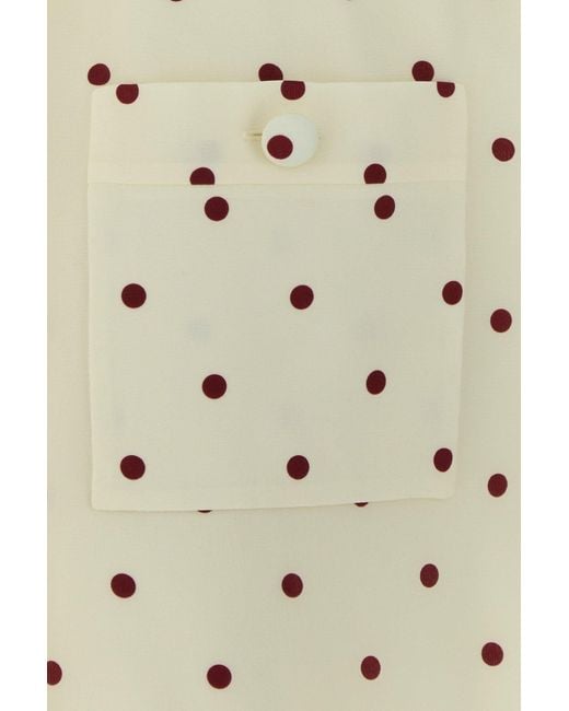 Alessandra Rich Natural Printed Silk Mini Dress