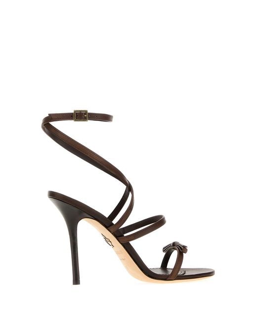 DSquared² Black Dsquared Chocolate Leather Sandals