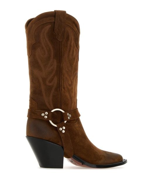 Sonora Boots Brown Suede Santa Fe Belt Boots