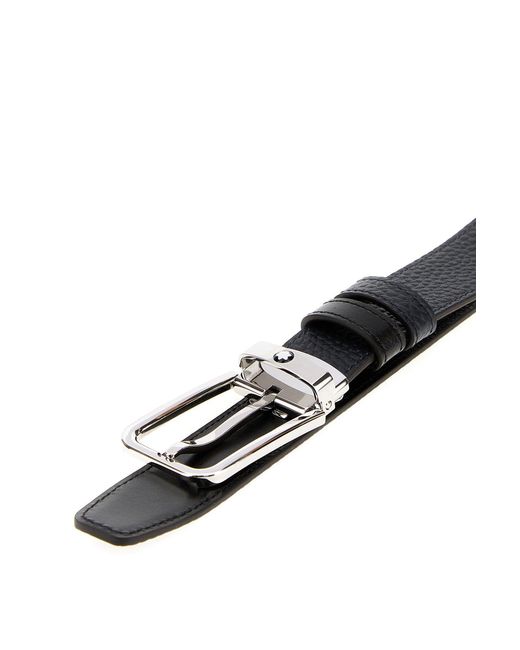 Montblanc White Midnight Blue Leather Reversible Belt for men