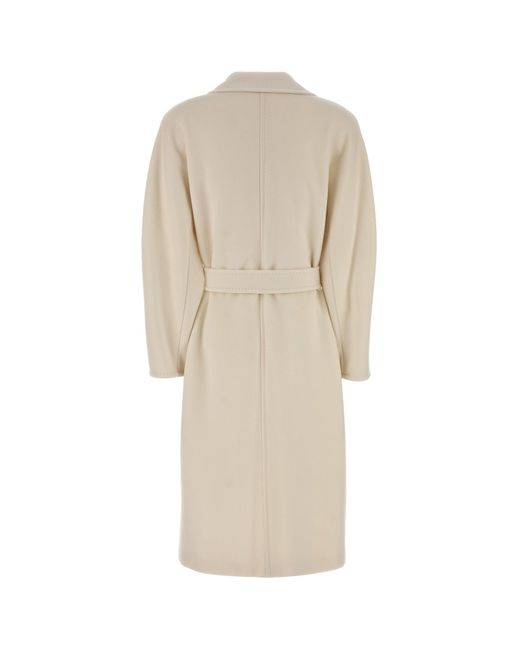 Cappotto Madame in misto lana avorio di Max Mara in Natural