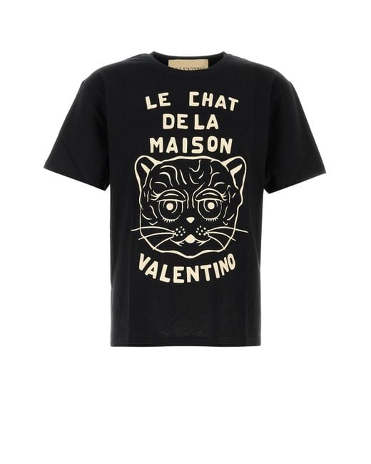 Valentino Garavani Black Cotton T-shirt for men