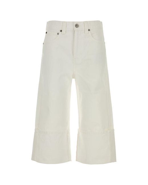 Khaite White Denim Capri Pant