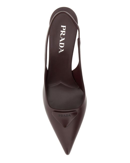 Scarpe con tacco in pelle bordeaux di Prada in Multicolor