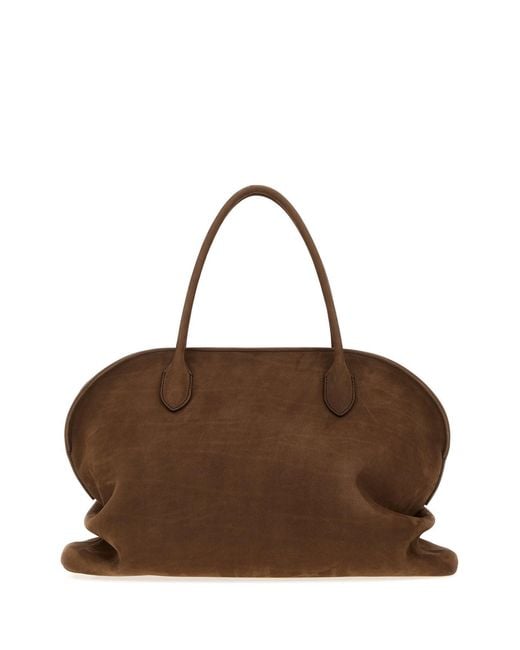 The Row Brown Chocolate Leather Agnes 15 Shopping Bag
