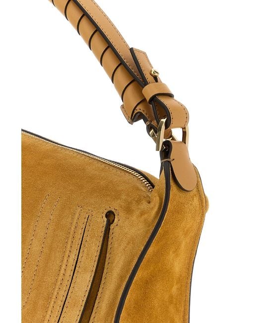 Chloé Metallic Mustard Suede Small Marcie Shoulder Bag