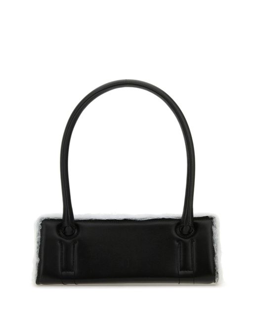 Borsa a spalla Radar in pelle nera di Dentro in Black