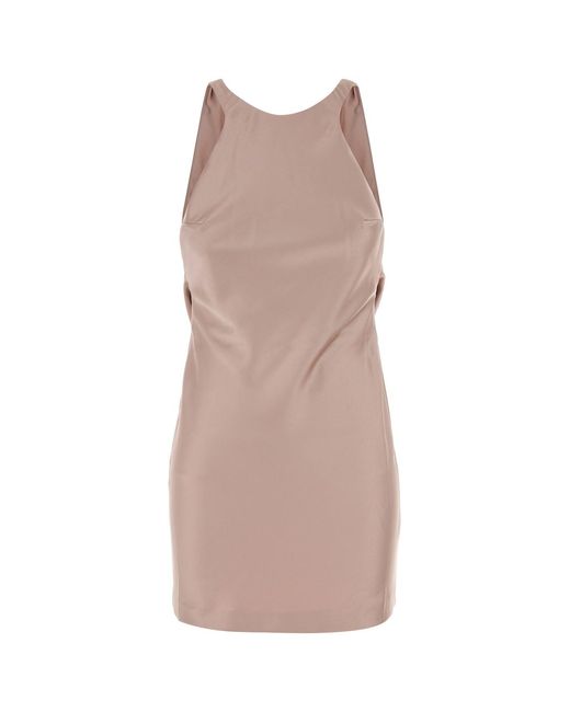 ANDAMANE Multicolor Pink Satin Carmen Mini Dress