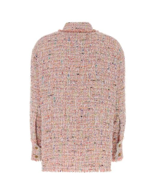 Balmain Pink Tweed Shirt
