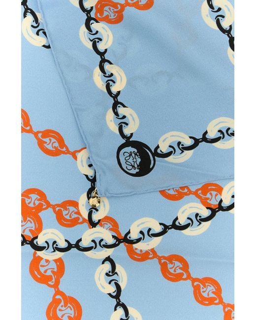 Foulard in seta stampata di Loewe in Blue