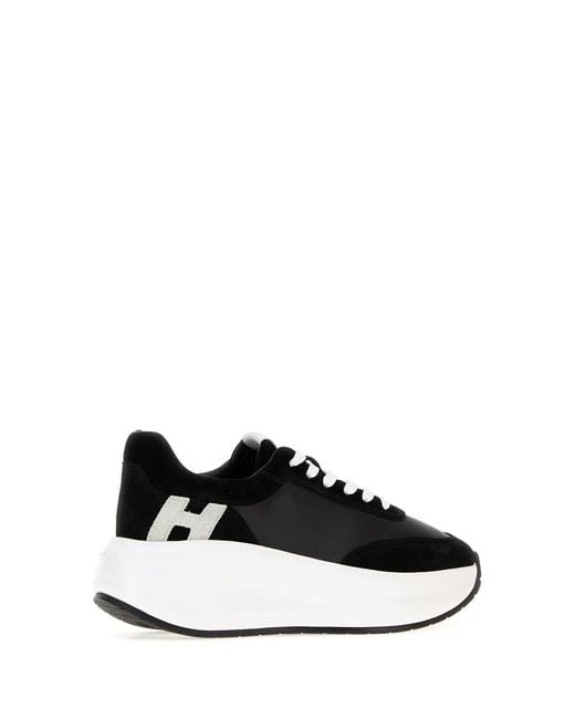 Hogan Black Leather And Suede Maxi I Active Sneakers