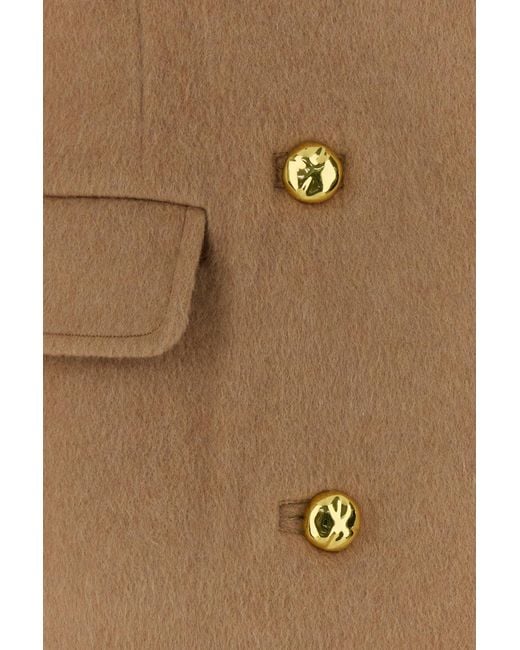 Ganni Brown Camel Wool Blend Coat