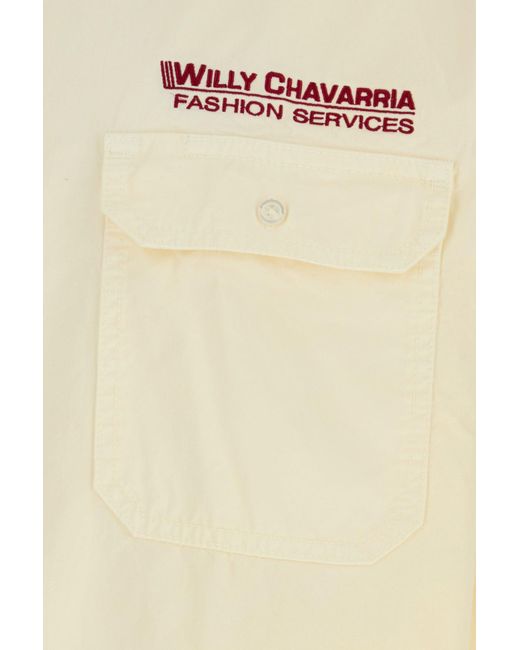 Willy Chavarria Natural Cream Cotton Oversize Shirt for men