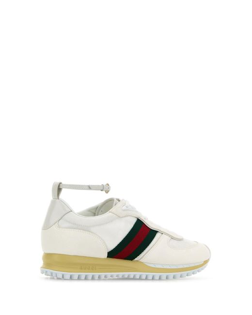 Sneakers Re-Motion bianche in tessuto GG e pelle scamosciata di Gucci in Multicolor