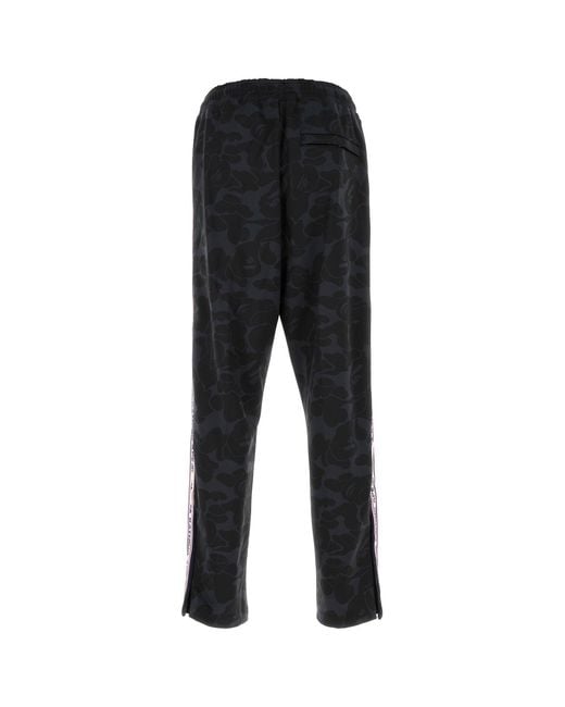 A Bathing Ape Black Printed Polyester joggers for men