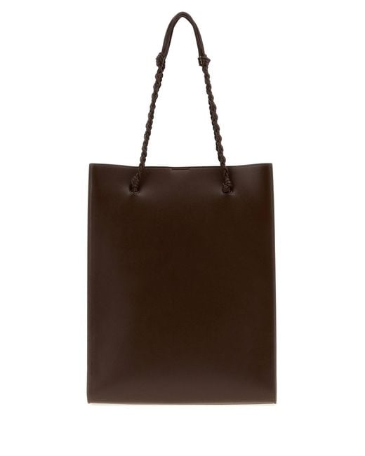 Jil Sander Brown Chocolate Leather Tangle Shopping Bag