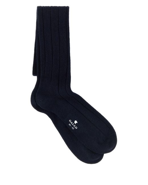 Gallo Midnight Blue Stretch Cashmere Blend Socks for men