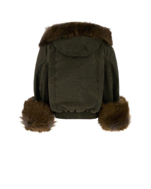 Bomber in cotone verde militare di Blumarine in Green