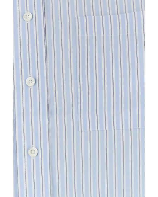 Co. Blue Embroidered Poplin Oversize Shirt