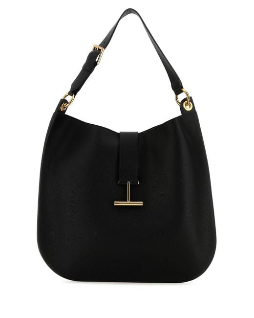 Tom Ford Black Leather Shoulder Bag