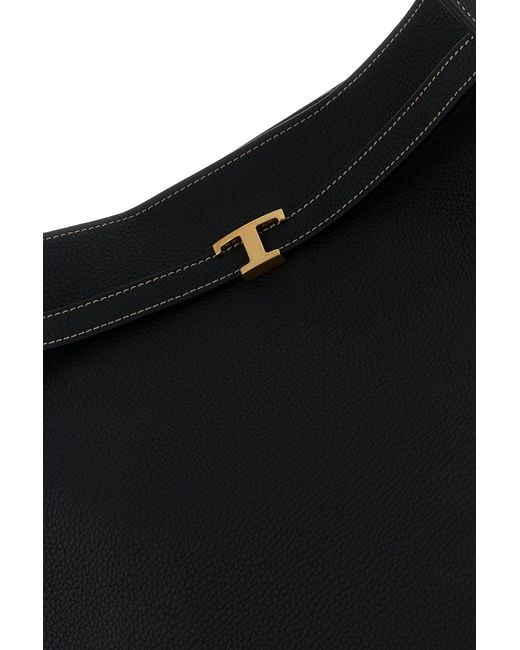 Tod's Black Leather Tim Shopping Bag