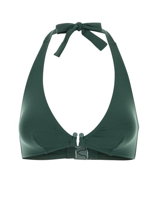 Eres Dark Green Stretch Nylon Noctambule Bikini Top