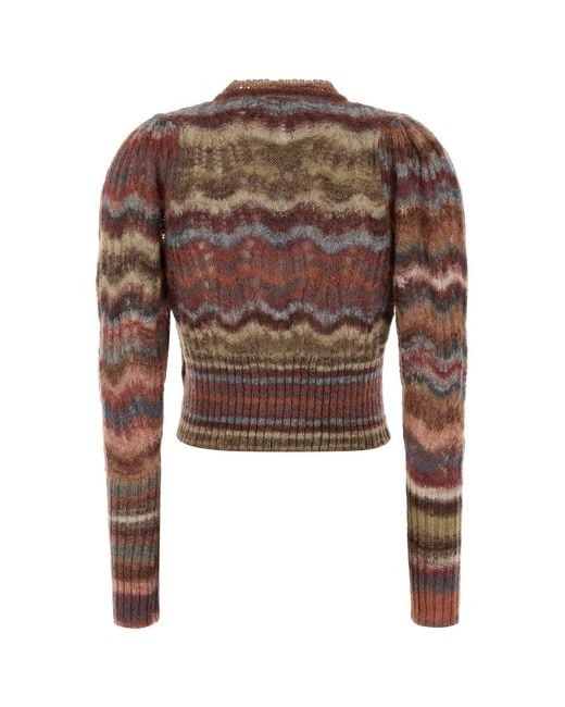 Vivienne Westwood Brown Multicolor Mohair Blend Flora Cardigan
