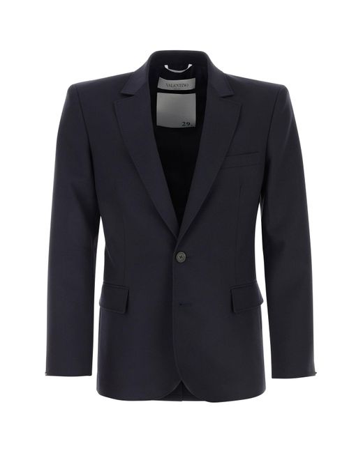 Valentino Garavani Midnight Blue Wool Blazer for men
