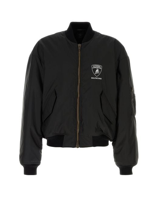 Bomber X Automobili Lamborghini in nylon nero di Balenciaga in Black da Uomo