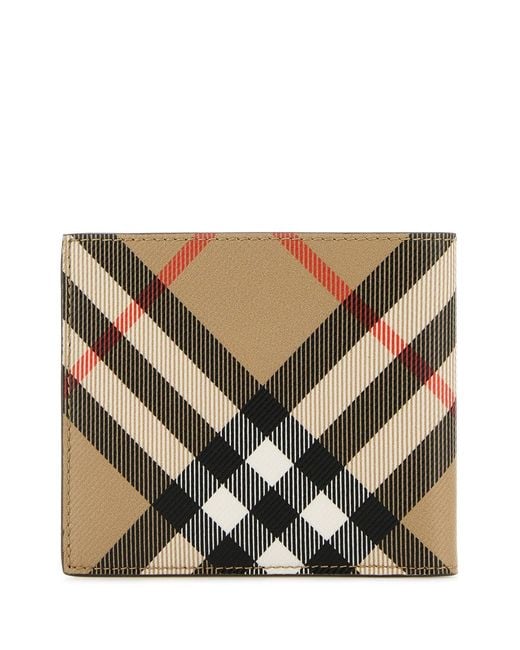 Burberry Brown Printed E-Canvas Wallet for men
