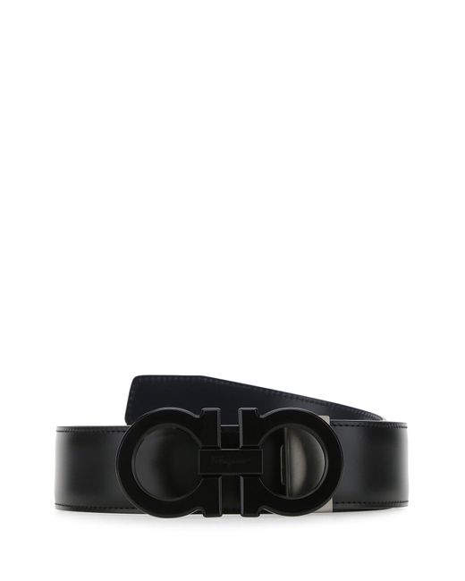 Cintura reversibile in pelle nera di Ferragamo in Black da Uomo